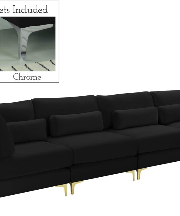 Julia Black Velvet Modular Sofa (4 Boxes) - Luxe Home Furnishings (Jersey City, NJ)