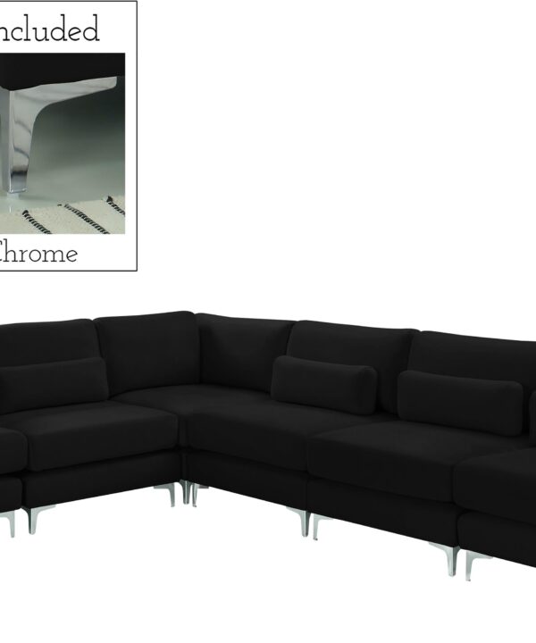 Julia Black Velvet Modular Sectional (6 Boxes) - Luxe Home Furnishings (Jersey City, NJ)