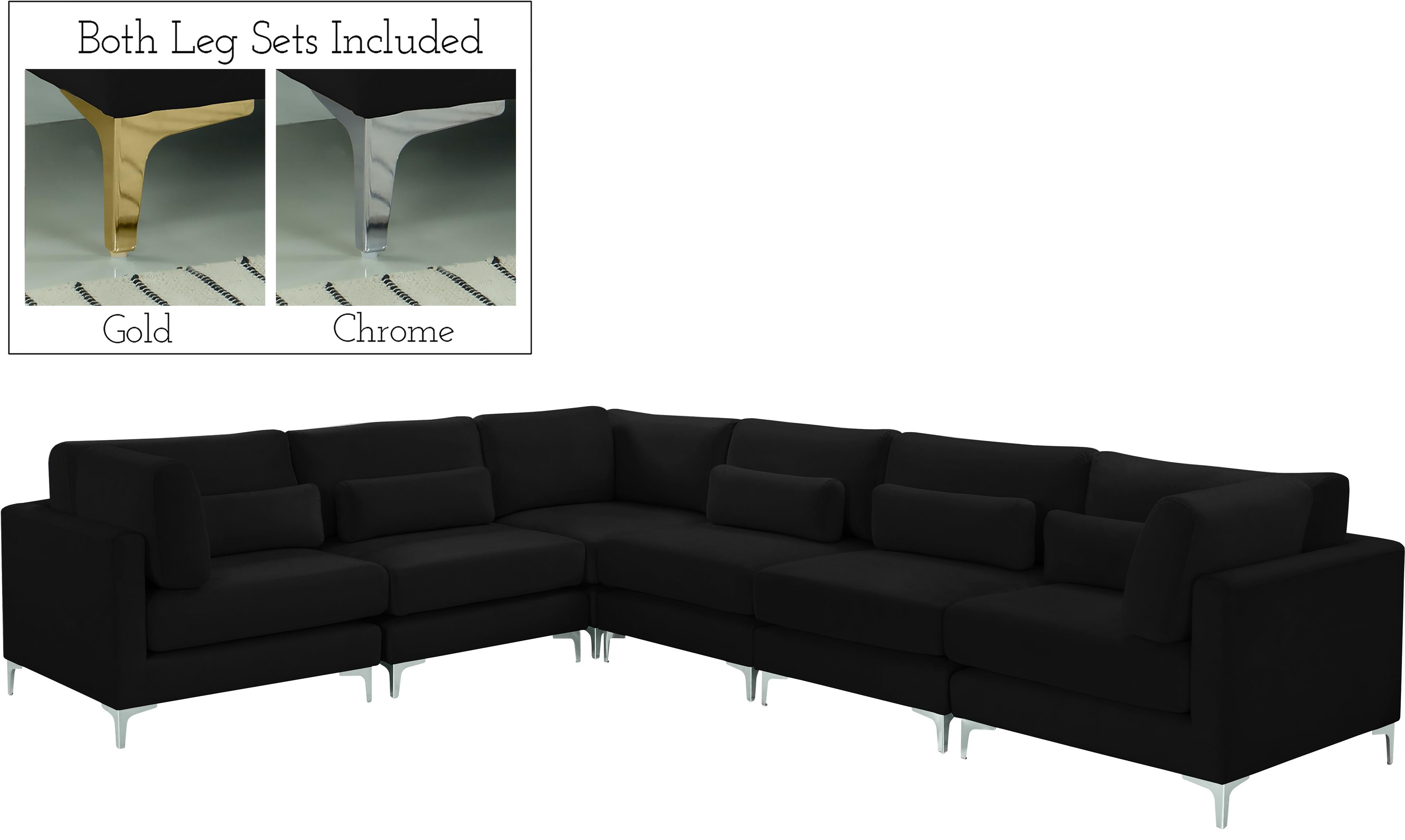 Julia Black Velvet Modular Sectional (6 Boxes) - Luxe Home Furnishings (Jersey City, NJ)