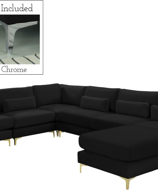 Julia Black Velvet Modular Sectional (7 Boxes) - Luxe Home Furnishings (Jersey City, NJ)