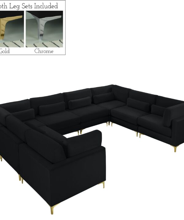 Julia Black Velvet Modular Sectional (8 Boxes) - Luxe Home Furnishings (Jersey City, NJ)