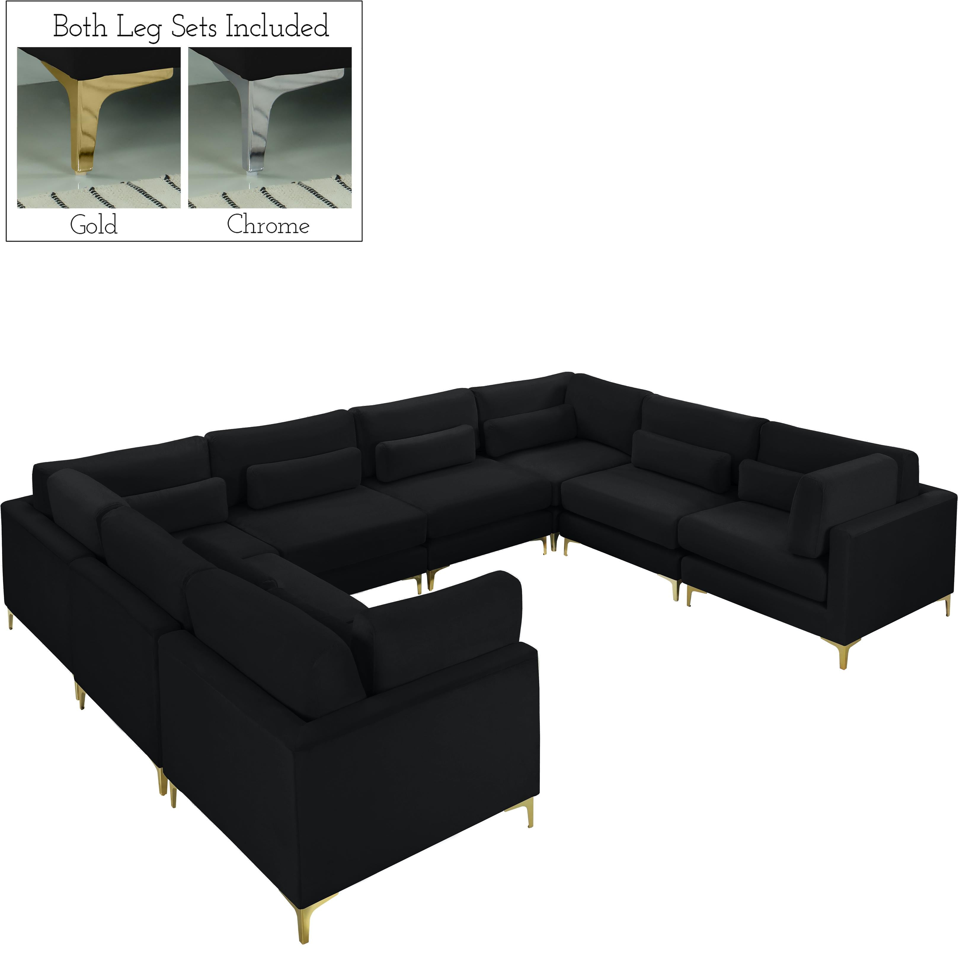 Julia Black Velvet Modular Sectional (8 Boxes) - Luxe Home Furnishings (Jersey City, NJ)