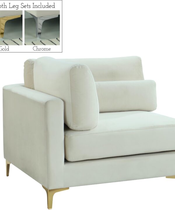Julia Cream Velvet Modular Corner Chair - Luxe Home Furnishings (Jersey City, NJ)