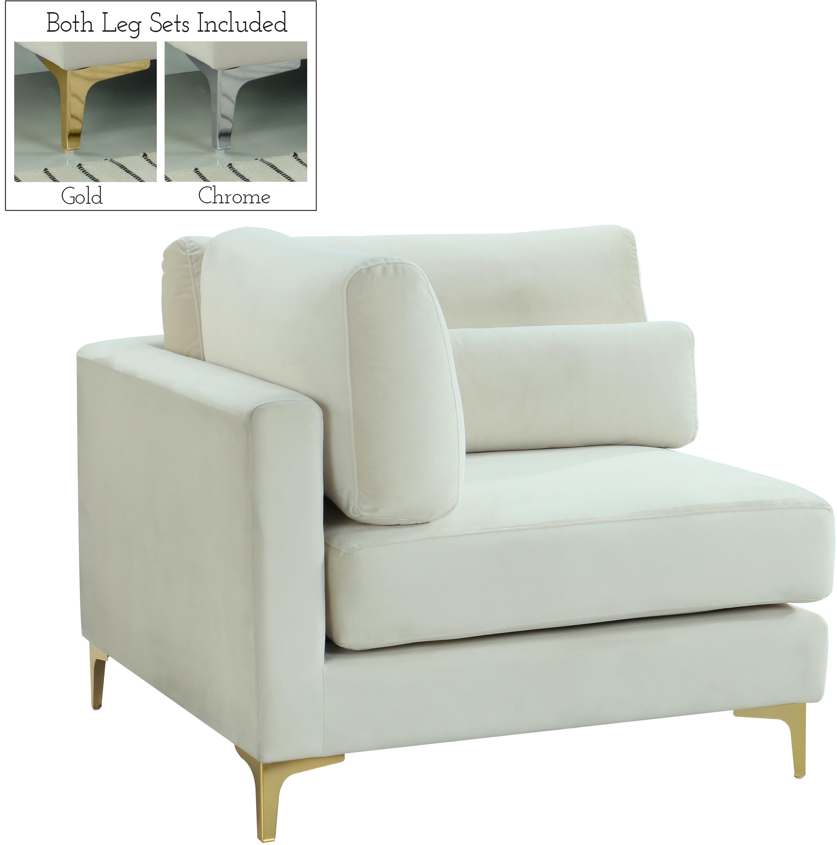 Julia Cream Velvet Modular Corner Chair - Luxe Home Furnishings (Jersey City, NJ)