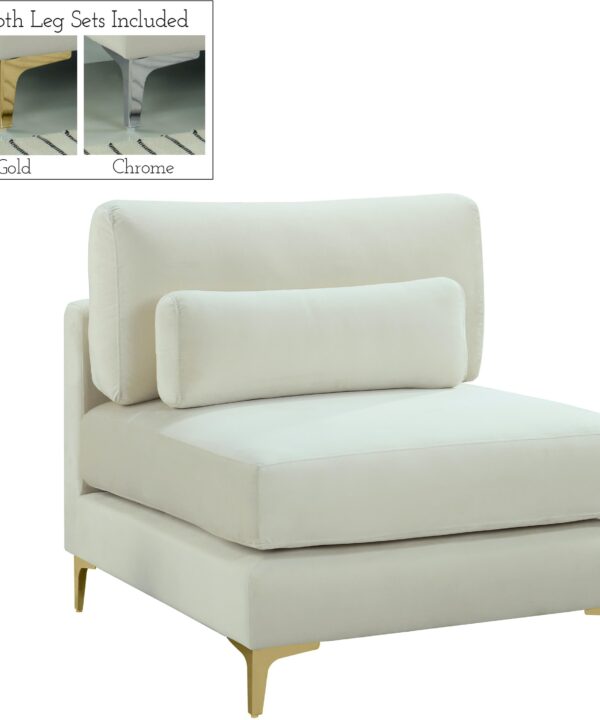 Julia Cream Velvet Modular Armless Chair - Luxe Home Furnishings (Jersey City, NJ)