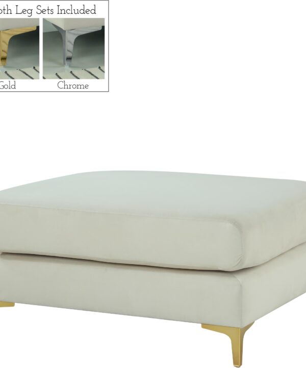 Julia Cream Velvet Modular Ottoman - Luxe Home Furnishings (Jersey City, NJ)