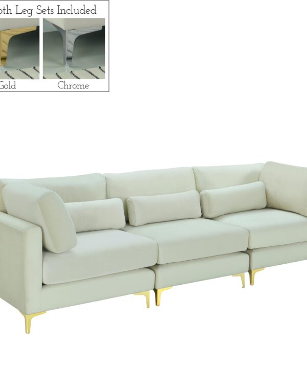 Julia Cream Velvet Modular Sofa (3 Boxes) - Luxe Home Furnishings (Jersey City, NJ)
