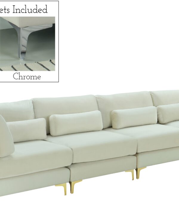 Julia Cream Velvet Modular Sofa (4 Boxes) - Luxe Home Furnishings (Jersey City, NJ)