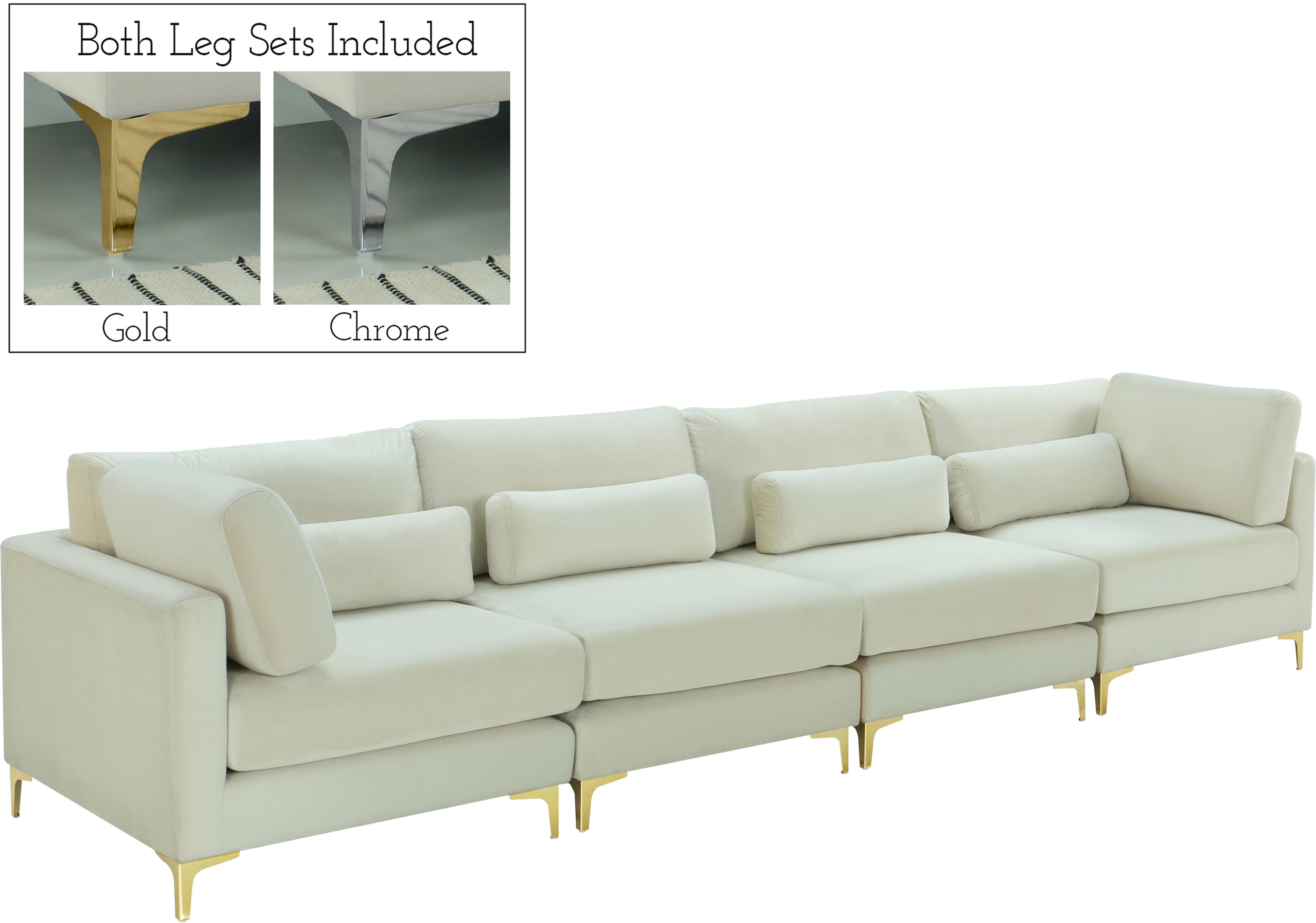 Julia Cream Velvet Modular Sofa (4 Boxes) - Luxe Home Furnishings (Jersey City, NJ)