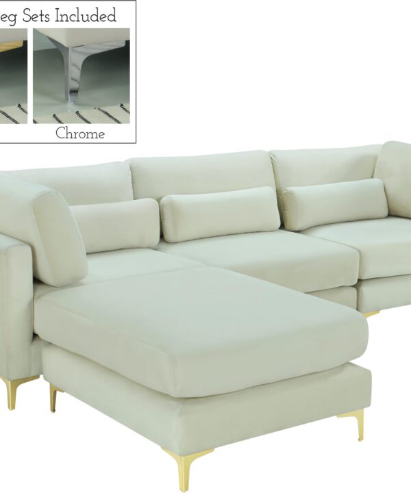Julia Cream Velvet Modular Sectional (4 Boxes) - Luxe Home Furnishings (Jersey City, NJ)