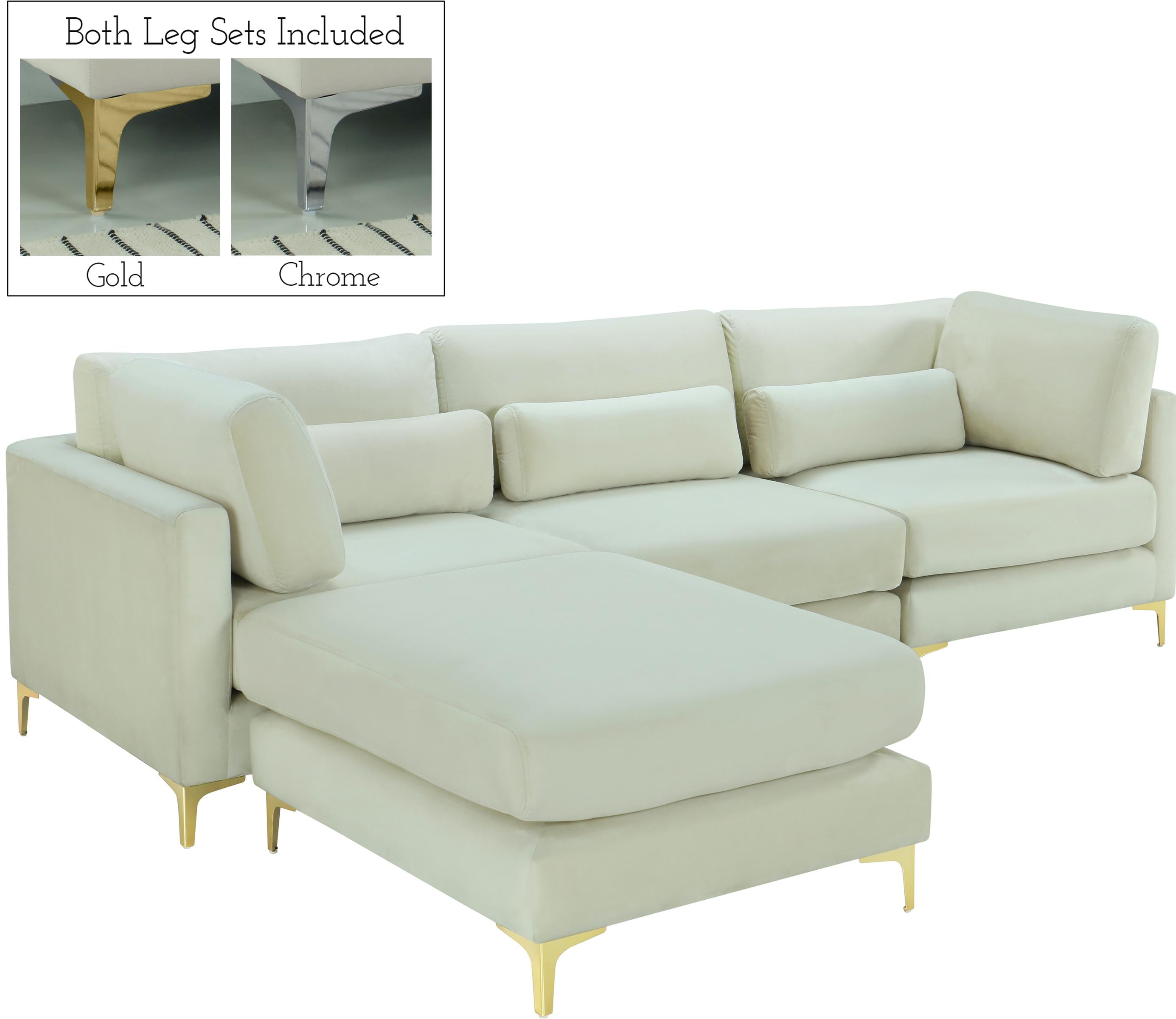 Julia Cream Velvet Modular Sectional (4 Boxes) - Luxe Home Furnishings (Jersey City, NJ)