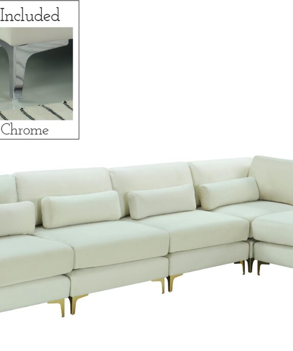 Julia Cream Velvet Modular Sectional (5 Boxes) - Luxe Home Furnishings (Jersey City, NJ)