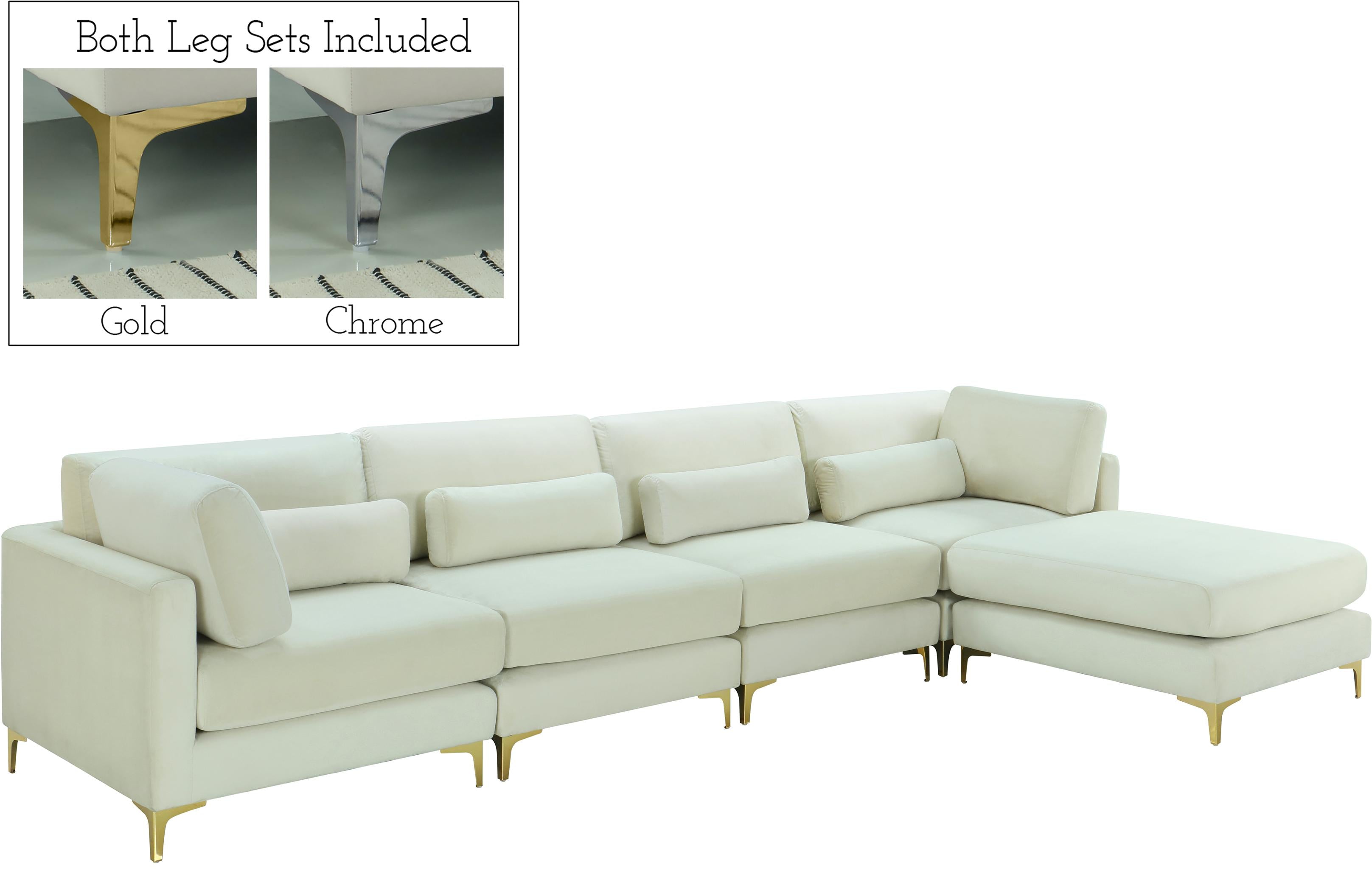 Julia Cream Velvet Modular Sectional (5 Boxes) - Luxe Home Furnishings (Jersey City, NJ)