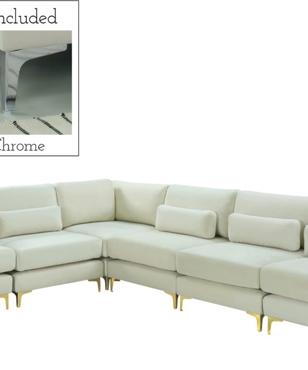 Julia Cream Velvet Modular Sectional (6 Boxes) - Luxe Home Furnishings (Jersey City, NJ)