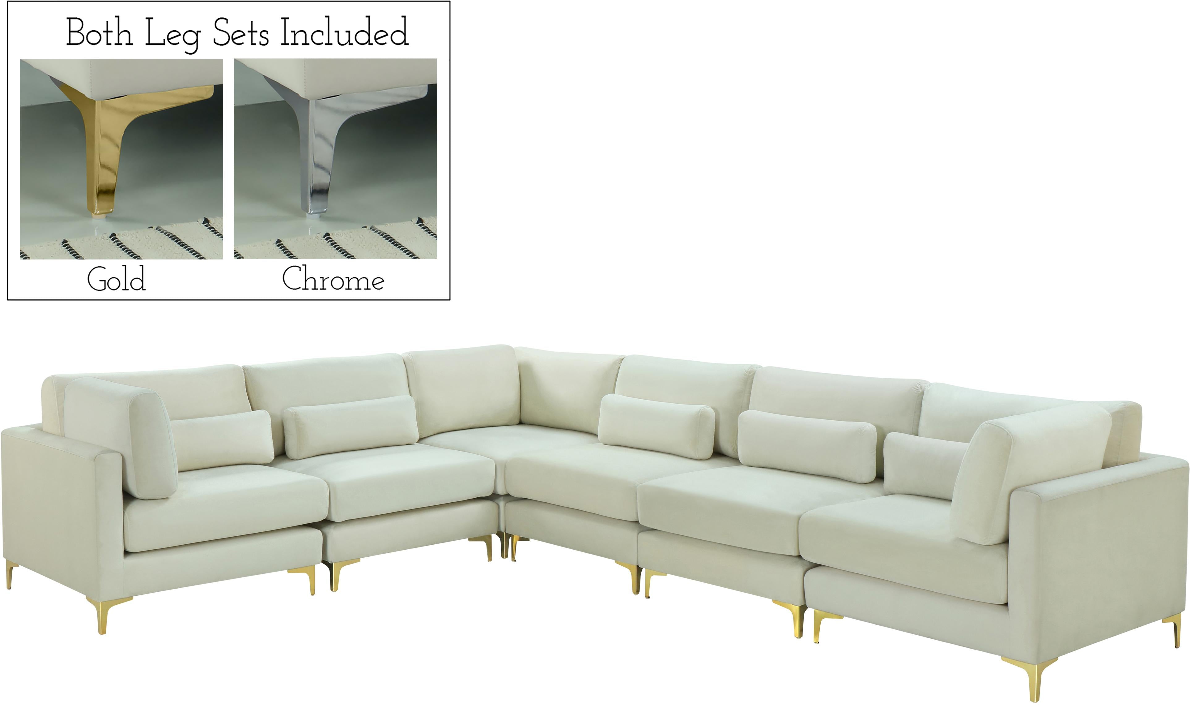 Julia Cream Velvet Modular Sectional (6 Boxes) - Luxe Home Furnishings (Jersey City, NJ)
