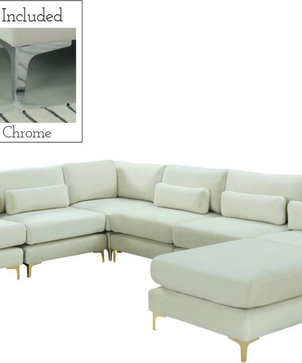 Julia Cream Velvet Modular Sectional (7 Boxes) - Luxe Home Furnishings (Jersey City, NJ)