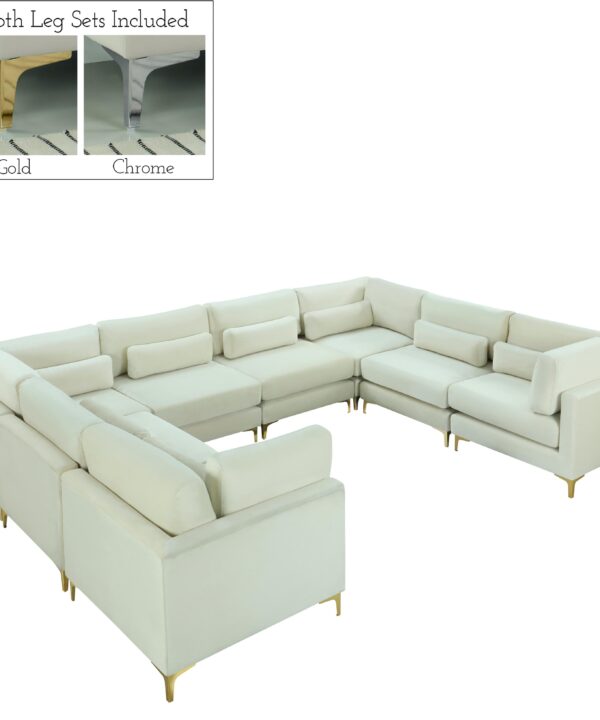 Julia Cream Velvet Modular Sectional (8 Boxes) - Luxe Home Furnishings (Jersey City, NJ)