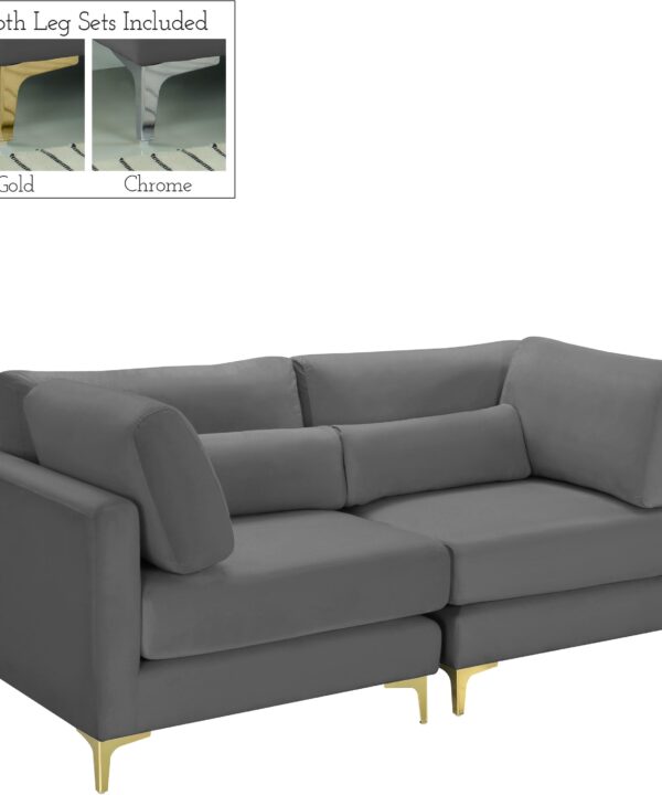 Julia Grey Velvet Modular Sofa - Luxe Home Furnishings (Jersey City, NJ)