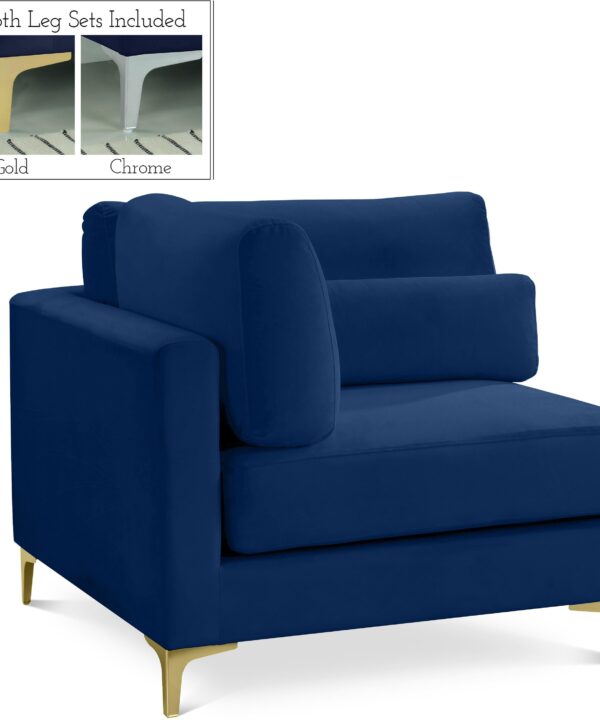 Julia Navy Velvet Modular Corner Chair - Luxe Home Furnishings (Jersey City, NJ)