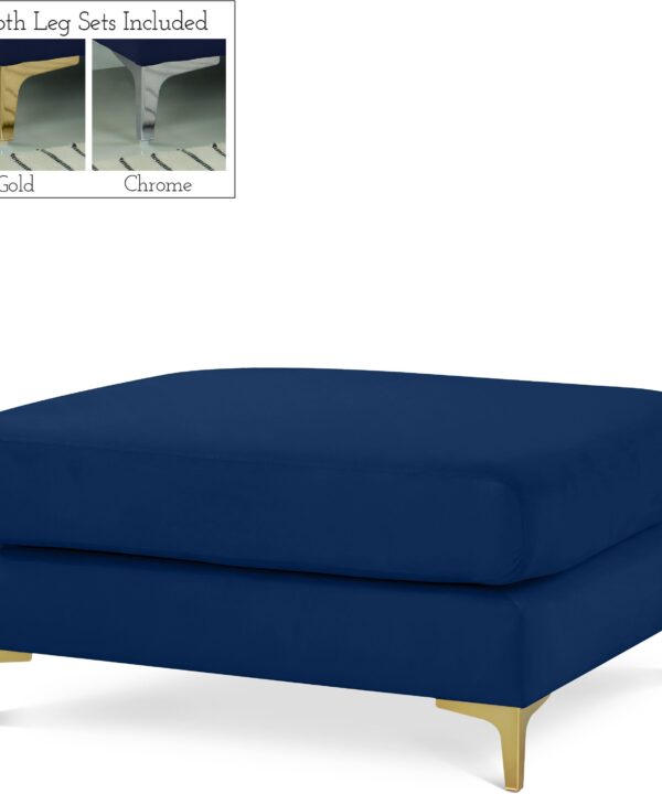 Julia Navy Velvet Modular Ottoman - Luxe Home Furnishings (Jersey City, NJ)