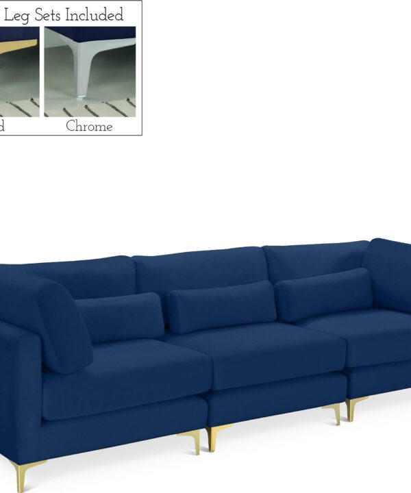 Julia Navy Velvet Modular Sofa (3 Boxes) - Luxe Home Furnishings (Jersey City, NJ)