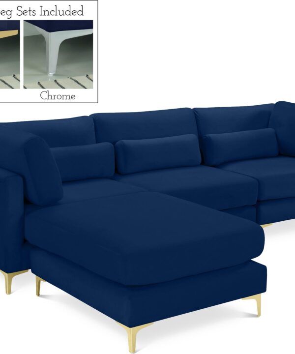Julia Navy Velvet Modular Sectional (4 Boxes) - Luxe Home Furnishings (Jersey City, NJ)