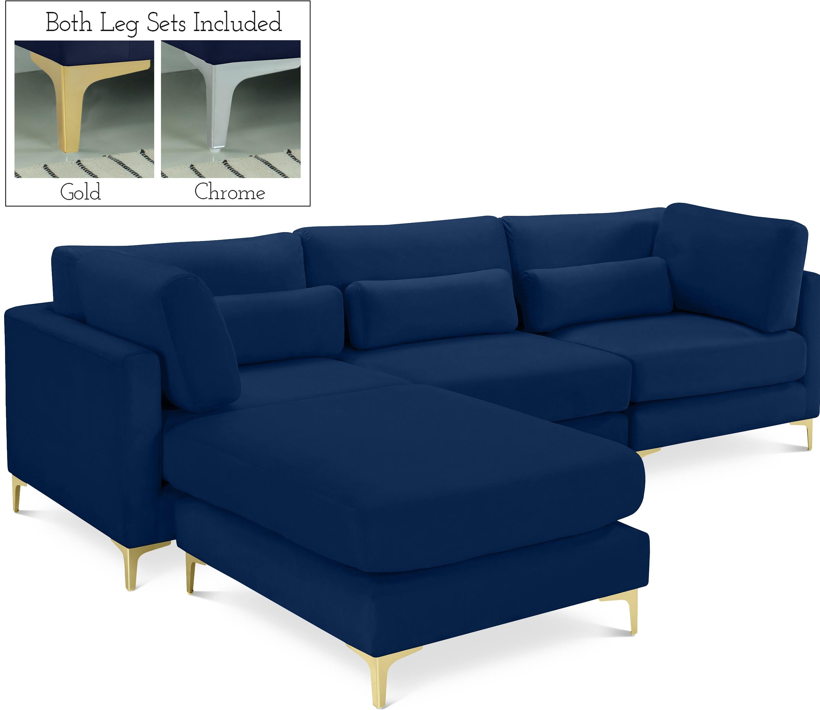 Julia Navy Velvet Modular Sectional (4 Boxes) - Luxe Home Furnishings (Jersey City, NJ)