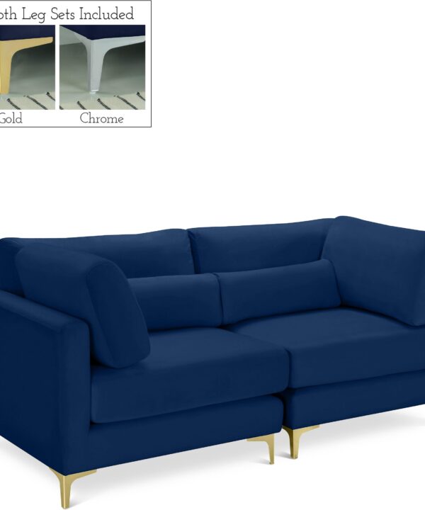 Julia Navy Velvet Modular Sofa - Luxe Home Furnishings (Jersey City, NJ)