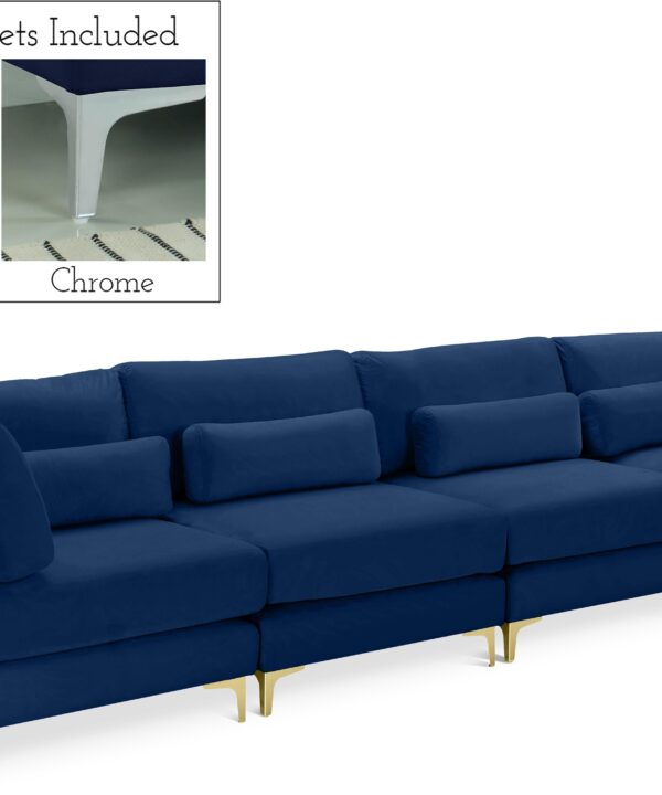 Julia Navy Velvet Modular Sofa (4 Boxes) - Luxe Home Furnishings (Jersey City, NJ)