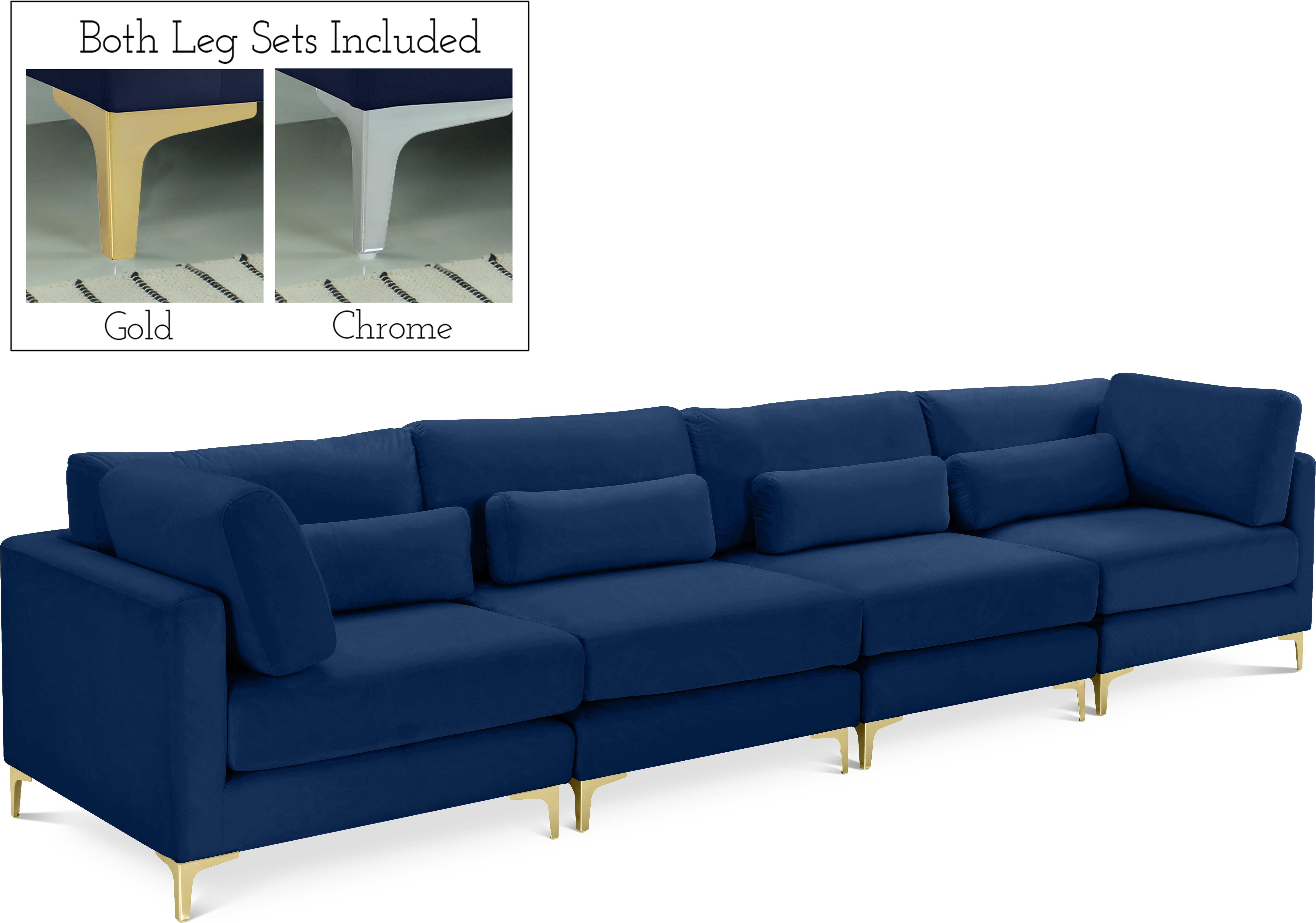Julia Navy Velvet Modular Sofa (4 Boxes) - Luxe Home Furnishings (Jersey City, NJ)