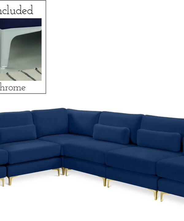 Julia Navy Velvet Modular Sectional (6 Boxes) - Luxe Home Furnishings (Jersey City, NJ)