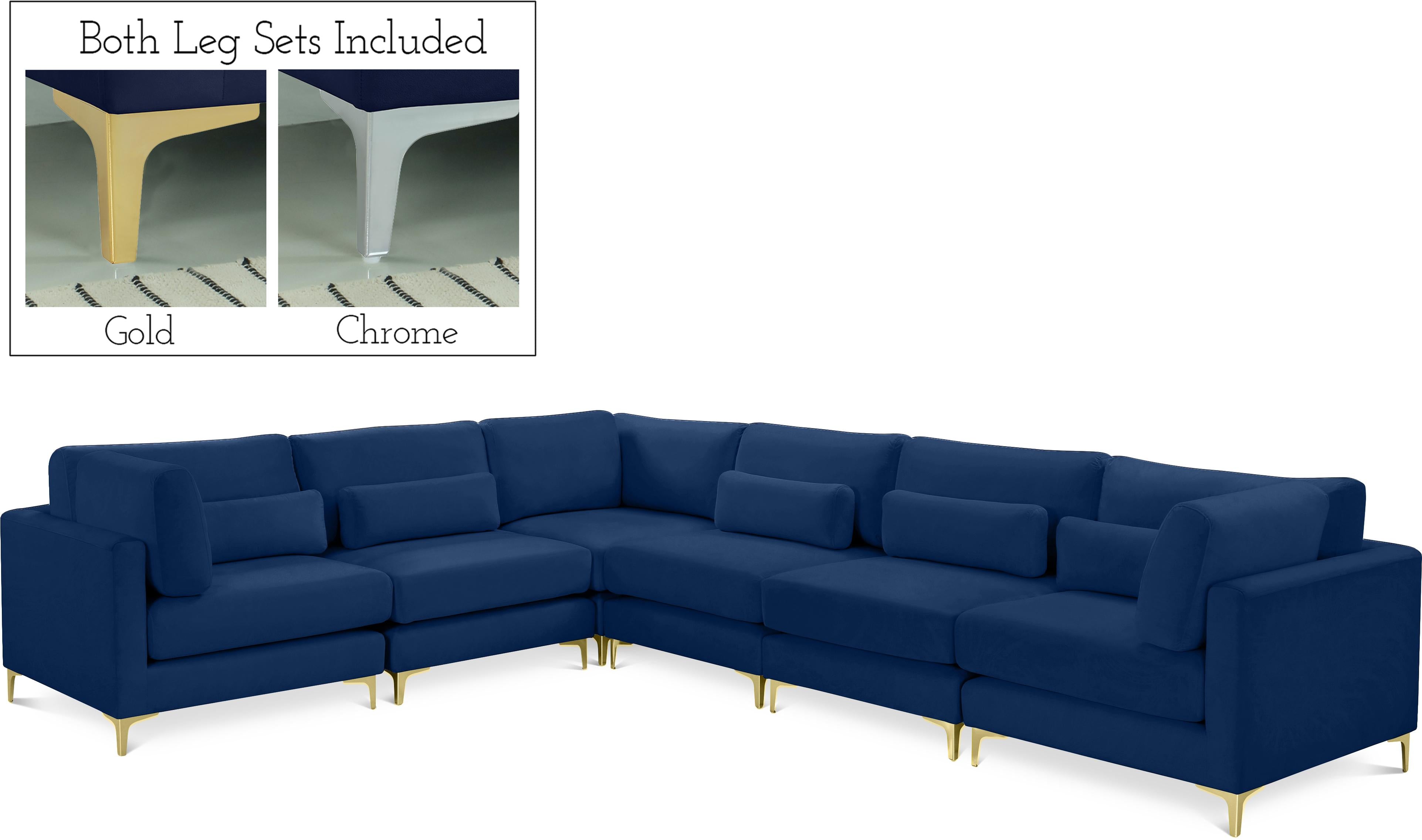 Julia Navy Velvet Modular Sectional (6 Boxes) - Luxe Home Furnishings (Jersey City, NJ)