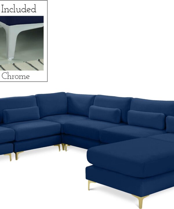 Julia Navy Velvet Modular Sectional (7 Boxes) - Luxe Home Furnishings (Jersey City, NJ)