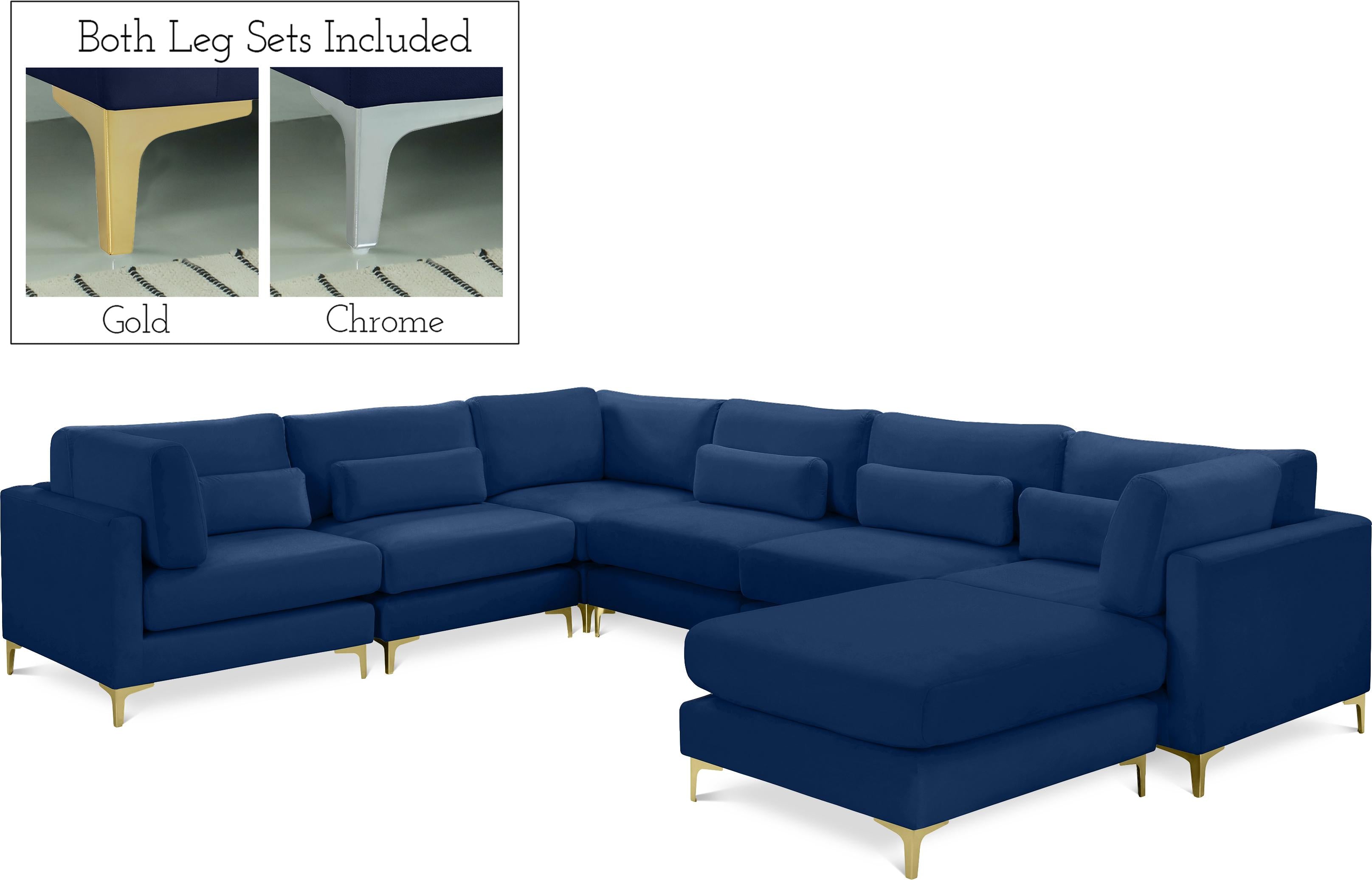 Julia Navy Velvet Modular Sectional (7 Boxes) - Luxe Home Furnishings (Jersey City, NJ)