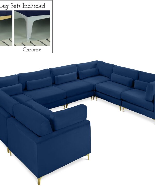 Julia Navy Velvet Modular Sectional (8 Boxes) - Luxe Home Furnishings (Jersey City, NJ)