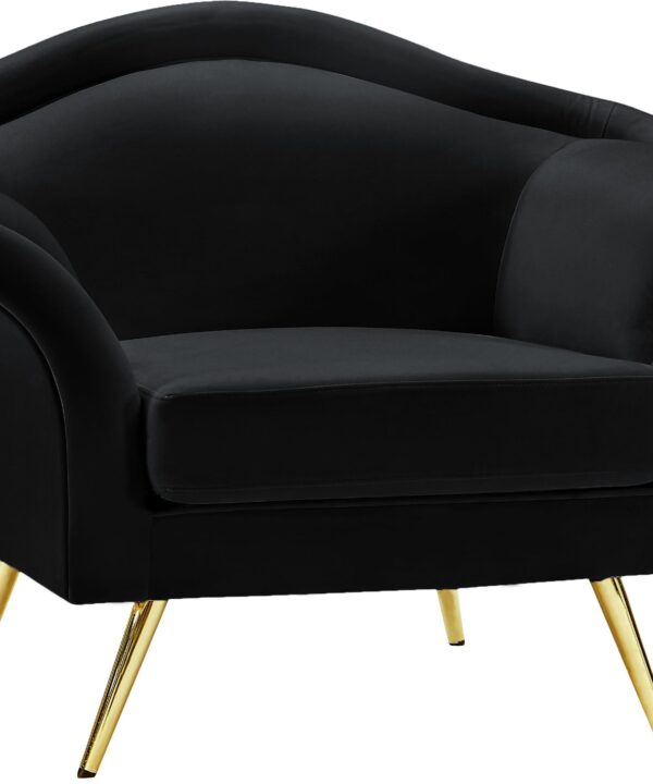 Lips Black Velvet Chair - Luxe Home Furnishings (Jersey City, NJ)