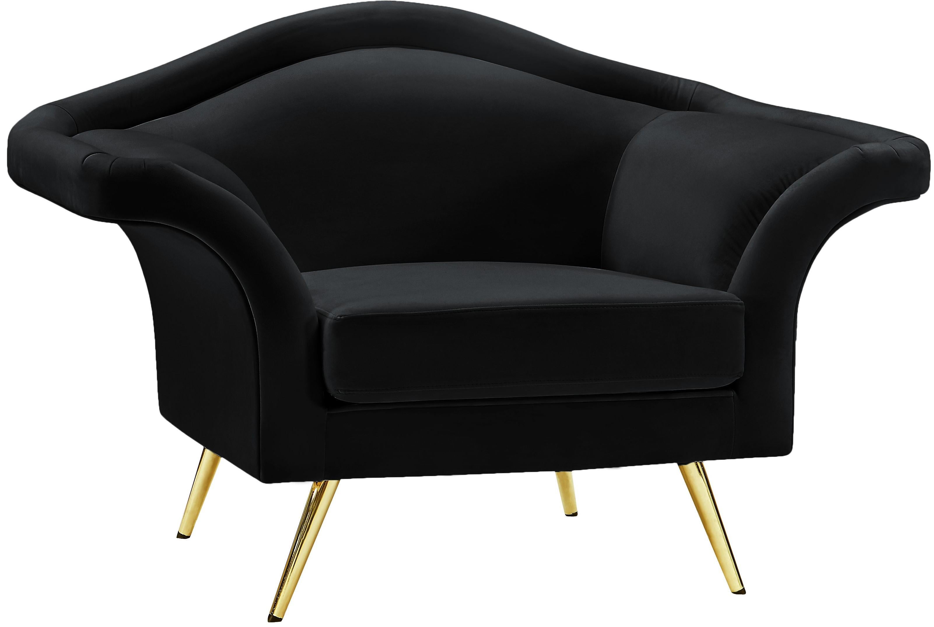Lips Black Velvet Chair - Luxe Home Furnishings (Jersey City, NJ)