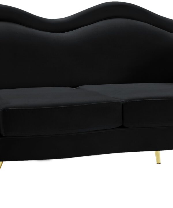 Lips Black Velvet Loveseat - Luxe Home Furnishings (Jersey City, NJ)