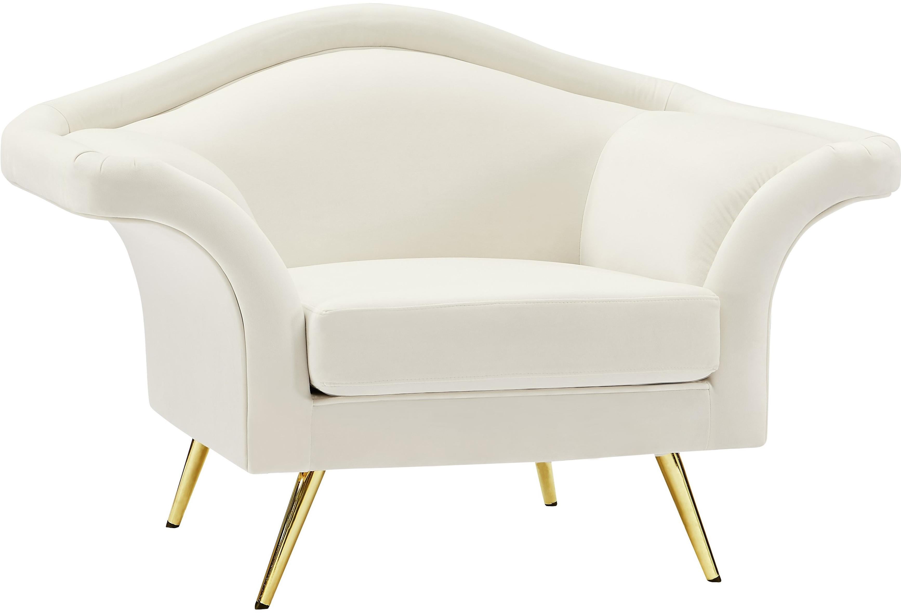 Lips Cream Velvet Chair - Luxe Home Furnishings (Jersey City, NJ)