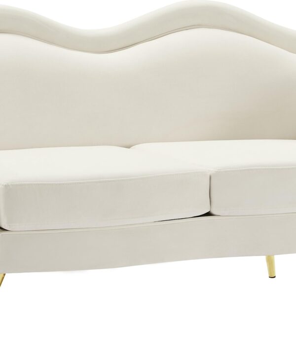 Lips Cream Velvet Loveseat - Luxe Home Furnishings (Jersey City, NJ)