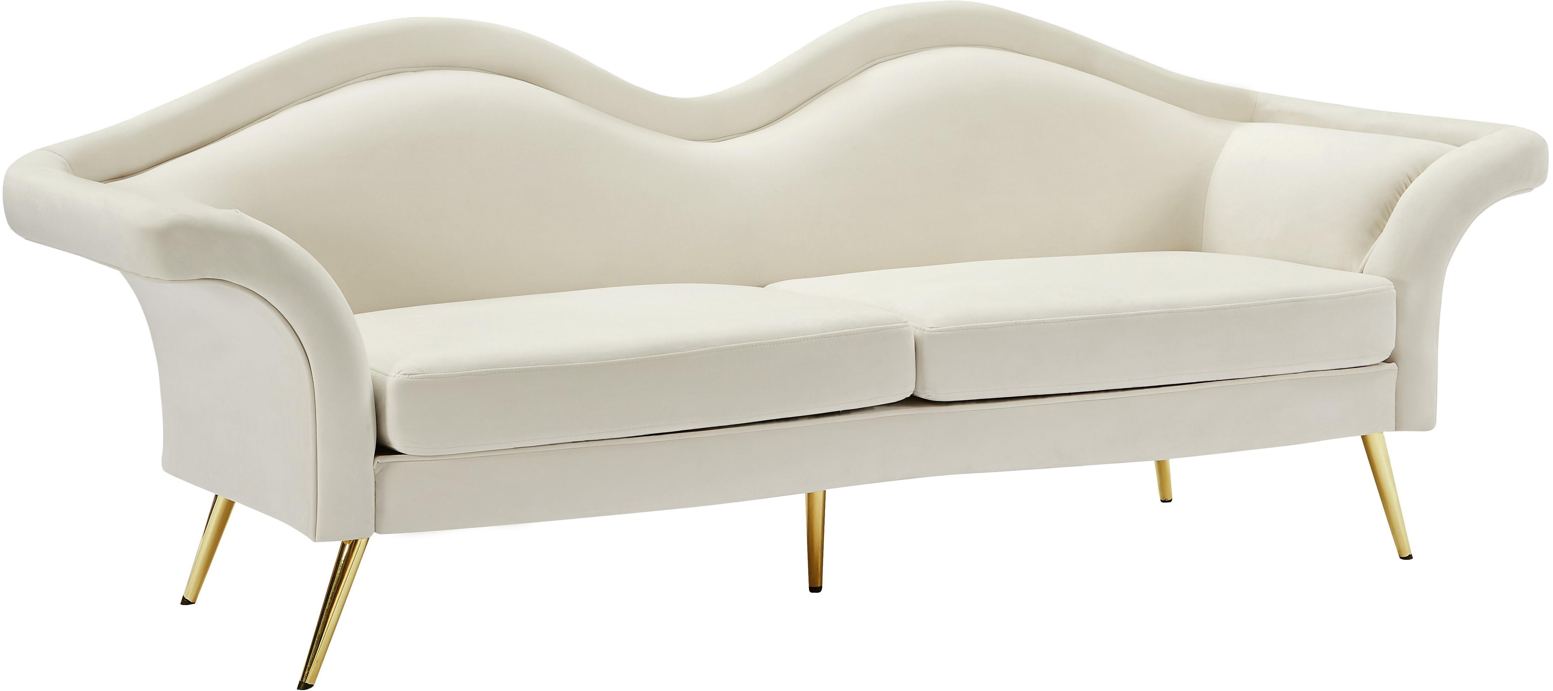 Lips Cream Velvet Sofa - Luxe Home Furnishings (Jersey City, NJ)