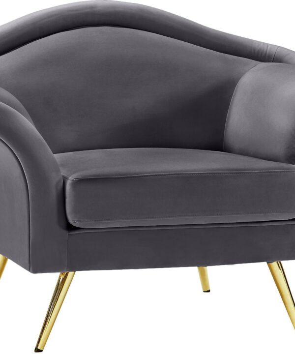 Lips Grey Velvet Chair - Luxe Home Furnishings (Jersey City, NJ)