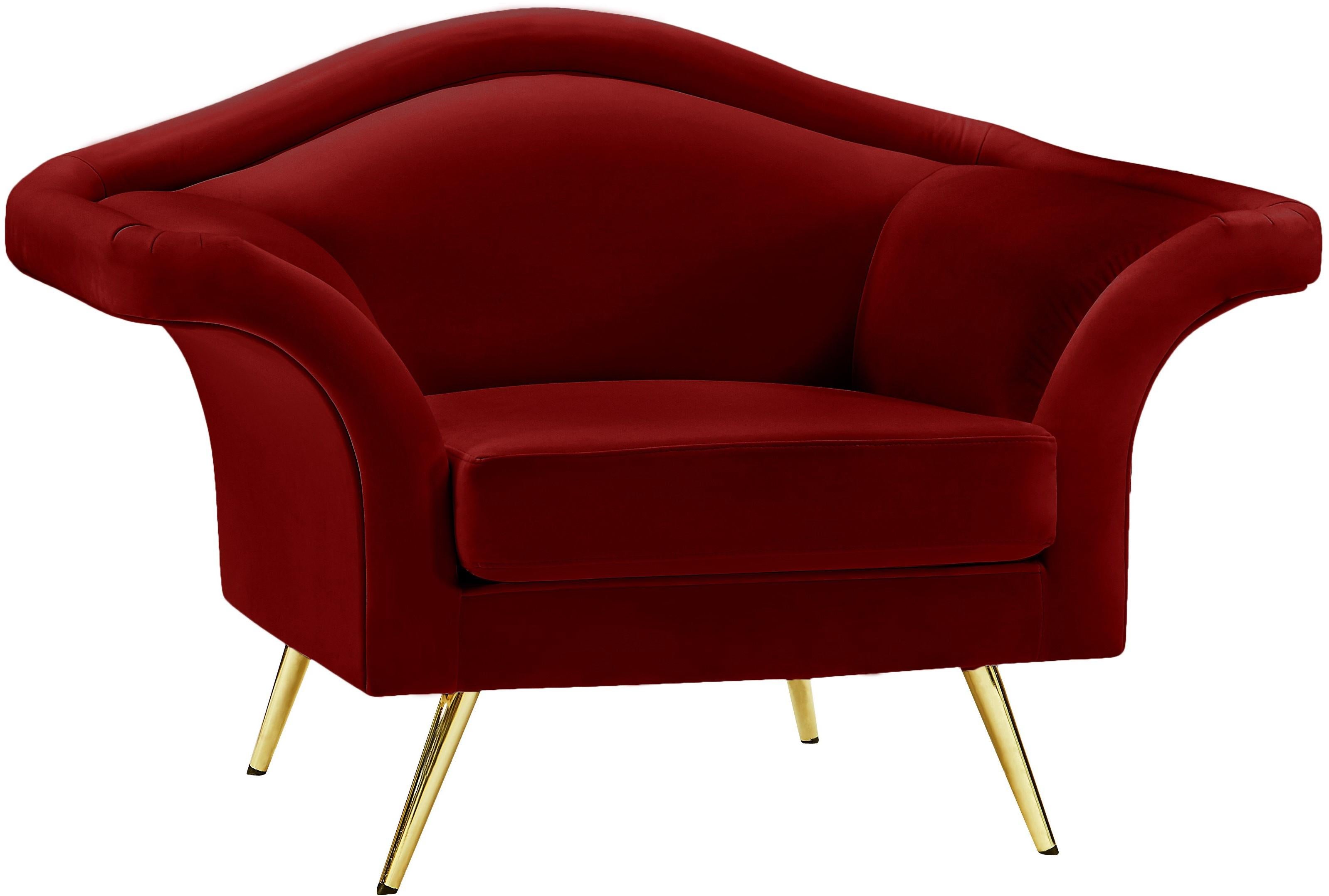 Lips Red Velvet Chair - Luxe Home Furnishings (Jersey City, NJ)
