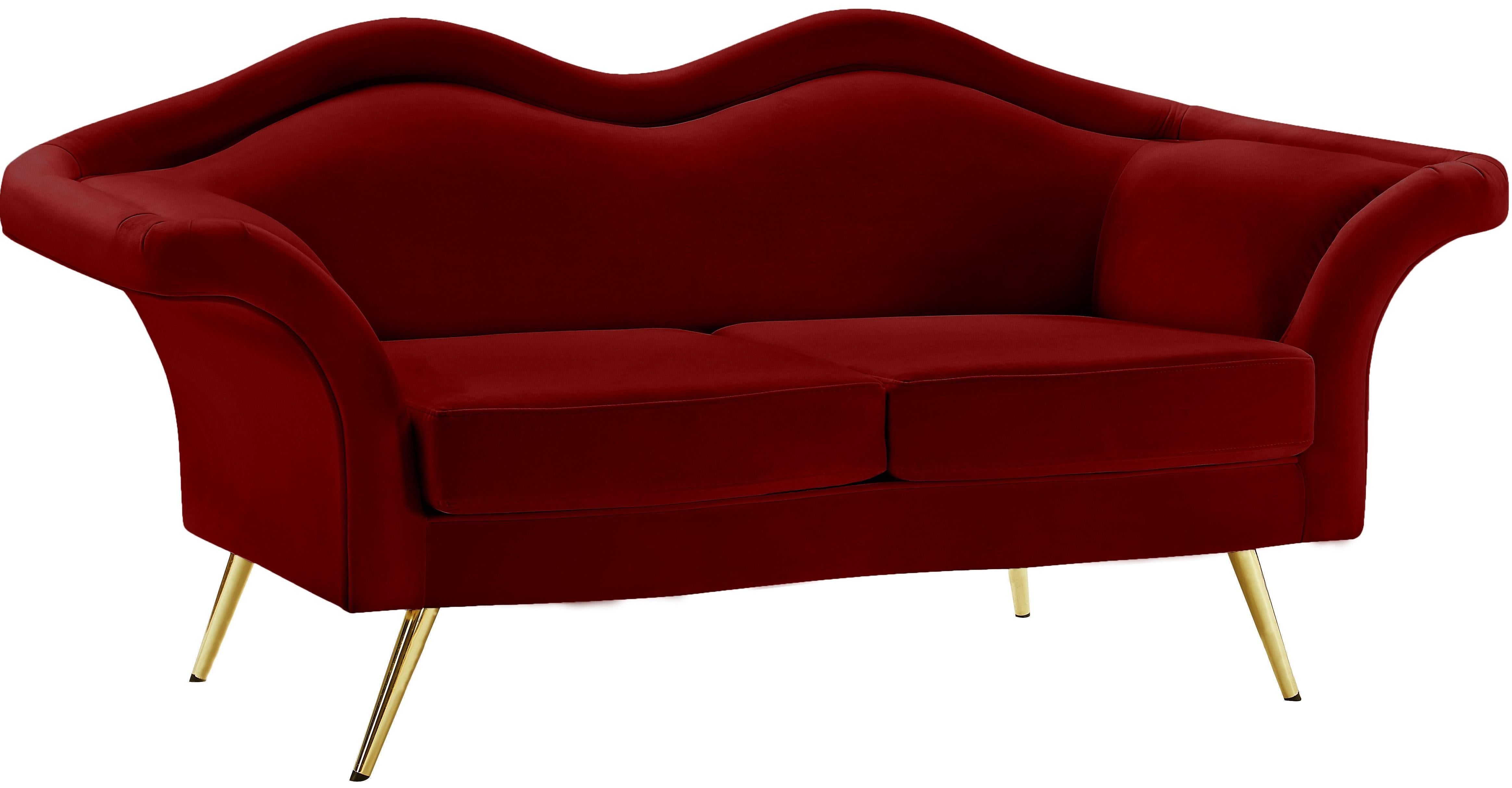 Lips Red Velvet Loveseat - Luxe Home Furnishings (Jersey City, NJ)