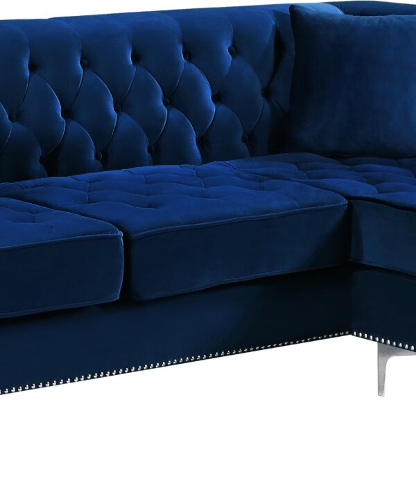 Damian Navy Velvet 2pc. Reversible Sectional - Luxe Home Furnishings (Jersey City, NJ)