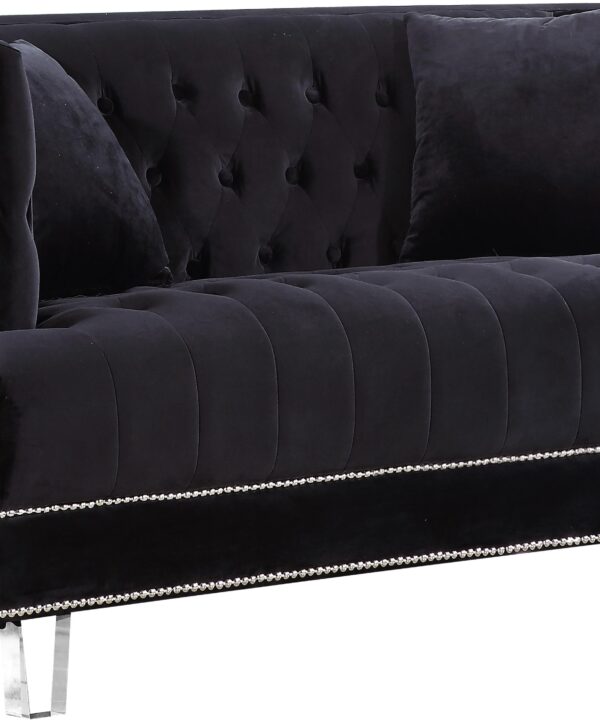 Lucas Black Velvet Loveseat - Luxe Home Furnishings (Jersey City, NJ)