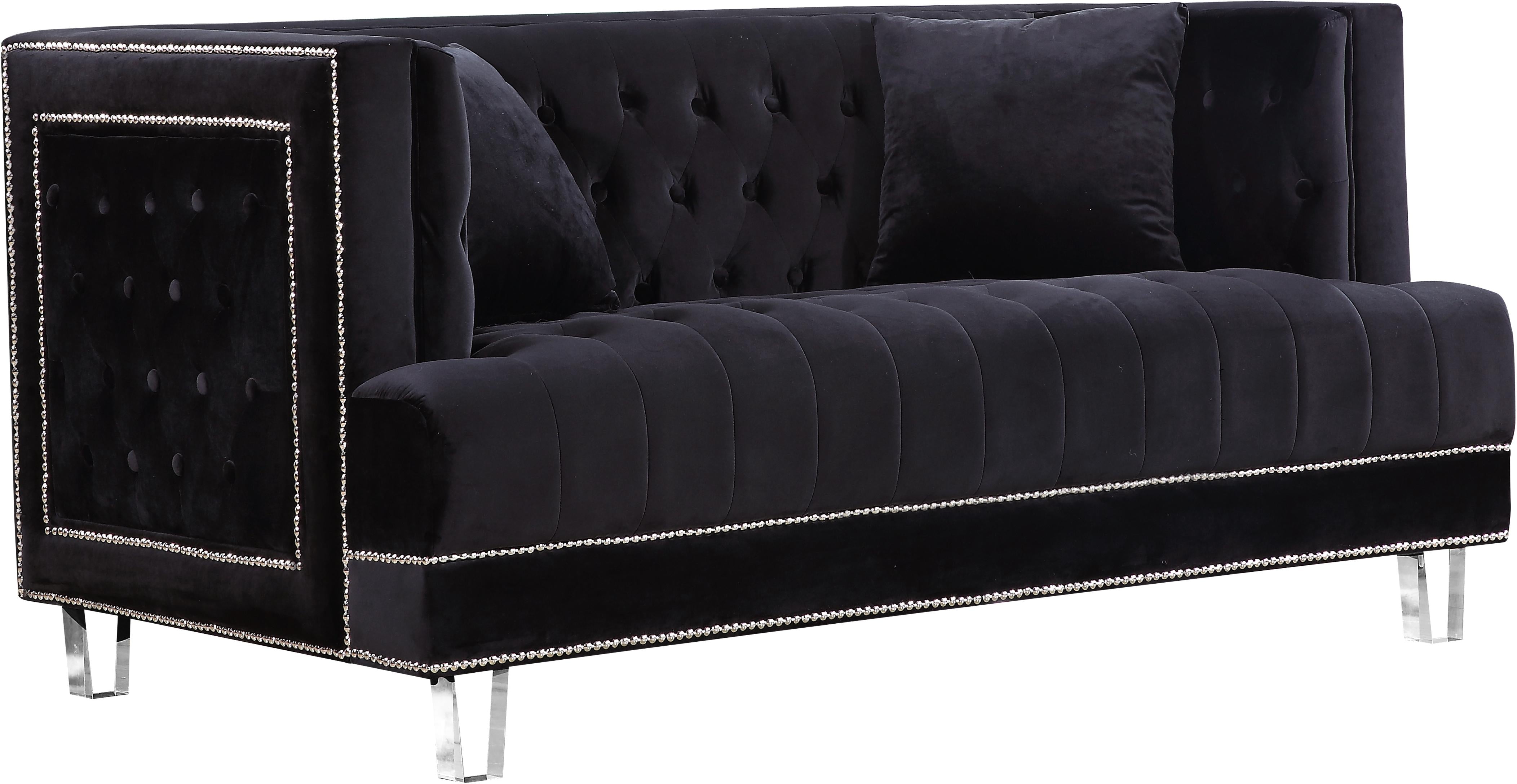 Lucas Black Velvet Loveseat - Luxe Home Furnishings (Jersey City, NJ)