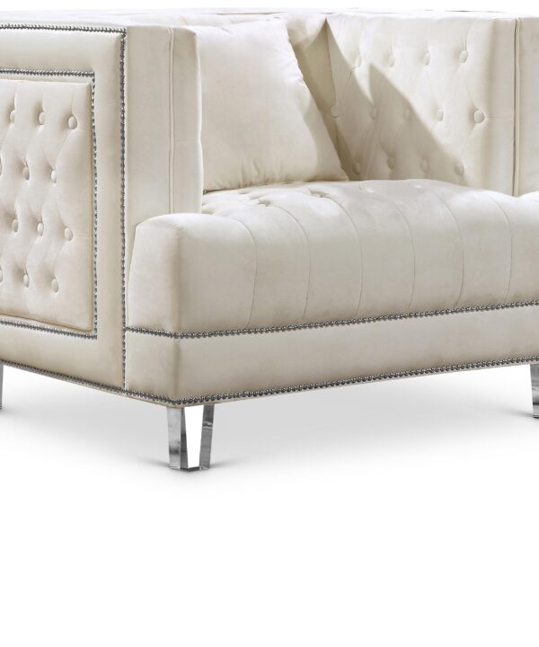 Lucas Cream Velvet Chair - Luxe Home Furnishings (Jersey City, NJ)