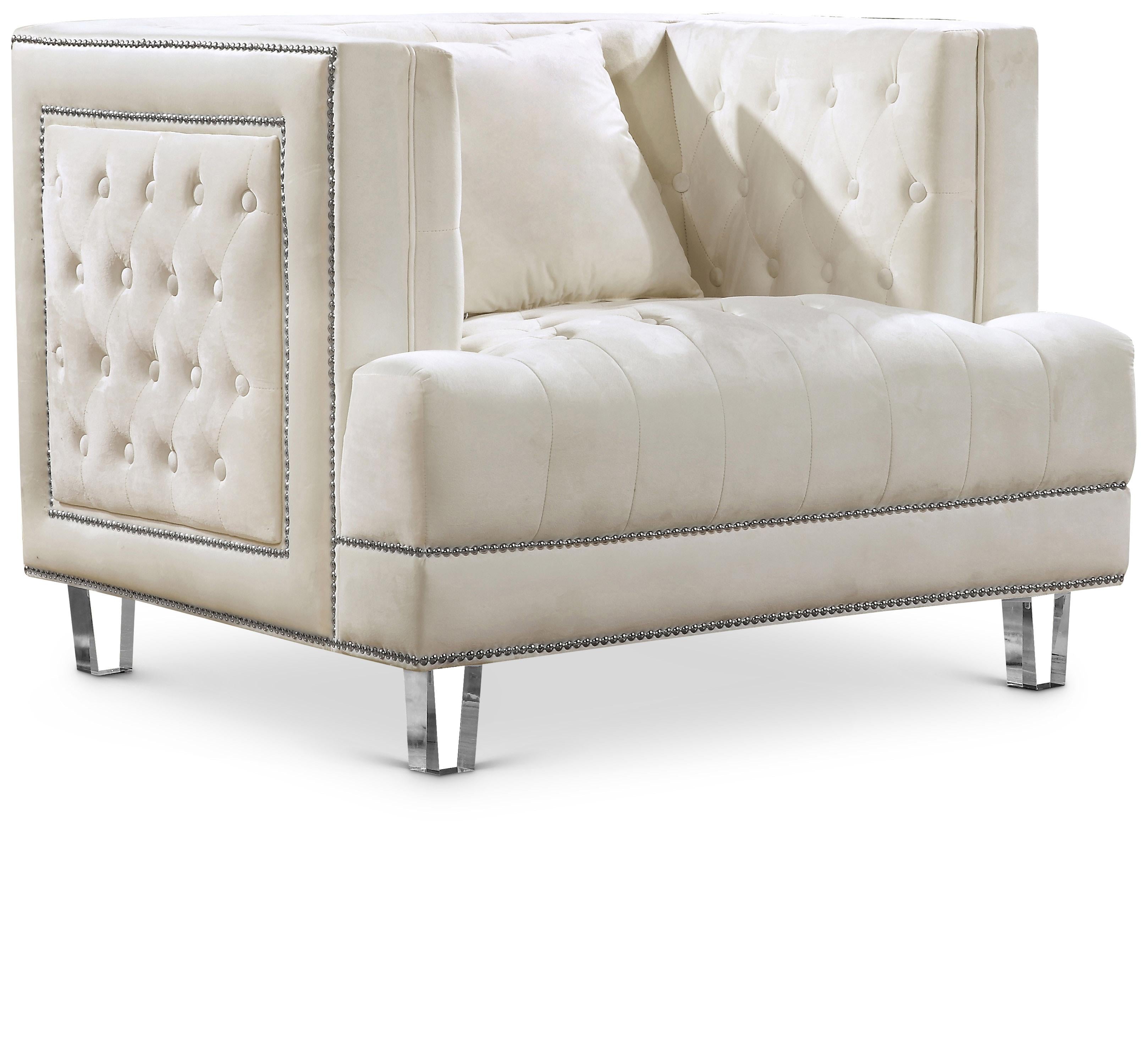 Lucas Cream Velvet Chair - Luxe Home Furnishings (Jersey City, NJ)