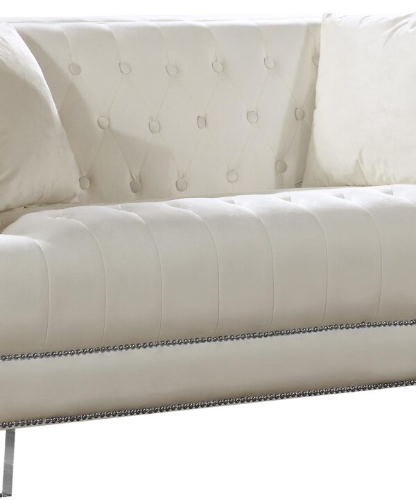 Lucas Cream Velvet Loveseat - Luxe Home Furnishings (Jersey City, NJ)